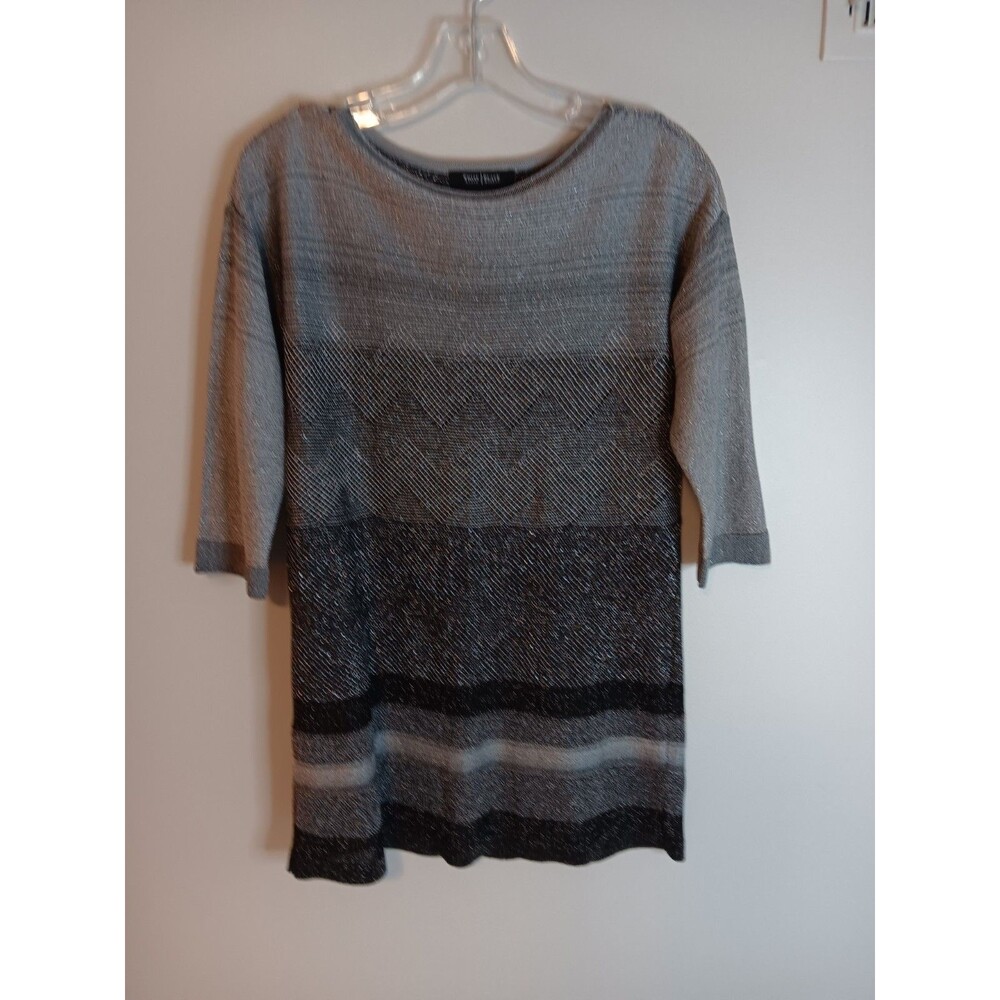 White House Black Market Metallic Thread Knit Pullover Tunic Top Sz Small